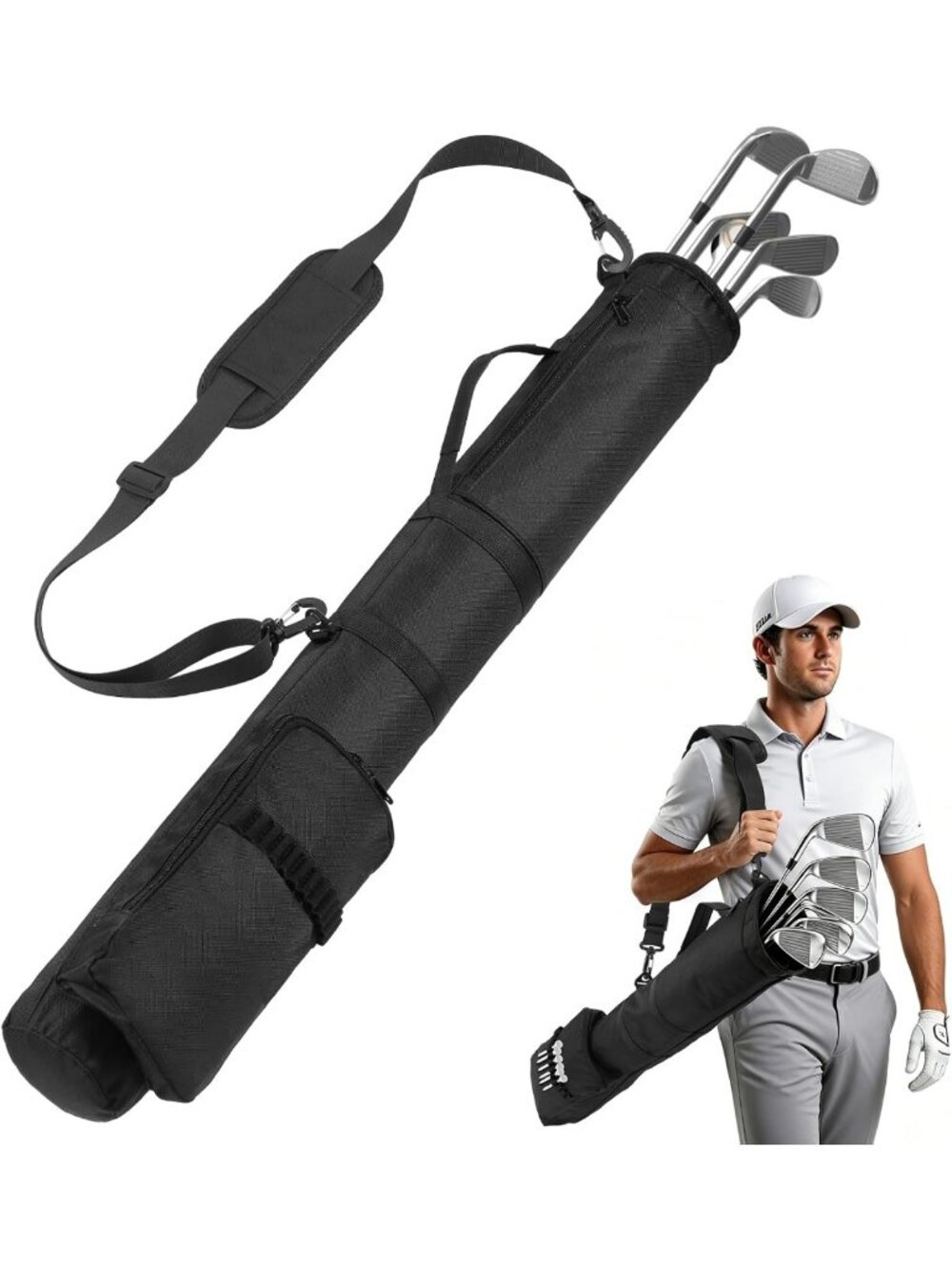 Lightweight Golf Carry Bag for Driving Range - Holds 3-6 Clubs, Perfect for